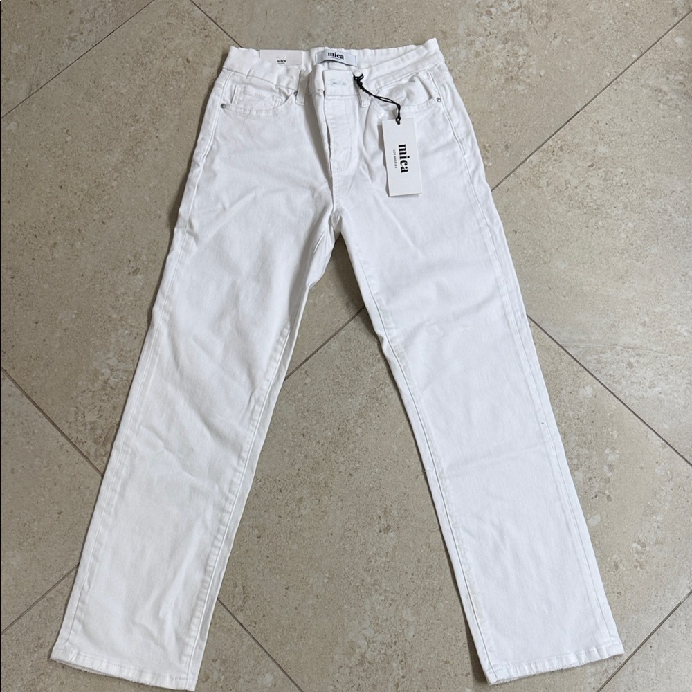 Mica white straight-leg women’s jeans